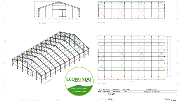 Galpão Lonado 30 m x 50 m X 6 m.